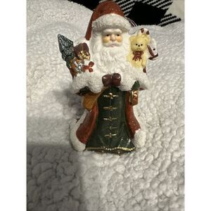 Santa Figurine Ceramic 6" Tree Bear Candy Cane Horse Toy